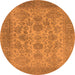 Round Oriental Orange Industrial Rug, urb790org