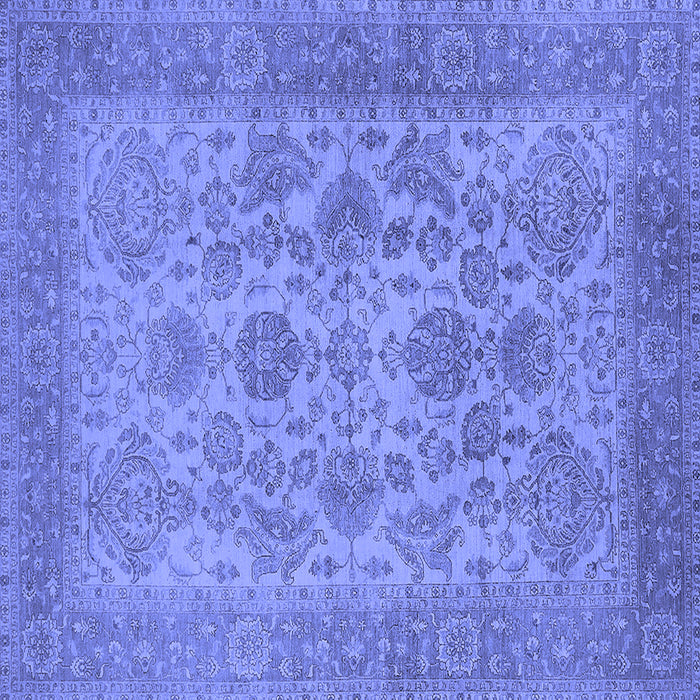 Square Machine Washable Oriental Blue Industrial Rug, wshurb790blu