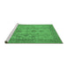 Sideview of Machine Washable Oriental Emerald Green Industrial Area Rugs, wshurb790emgrn