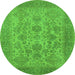 Round Oriental Green Industrial Rug, urb790grn