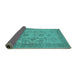 Sideview of Oriental Turquoise Industrial Rug, urb790turq