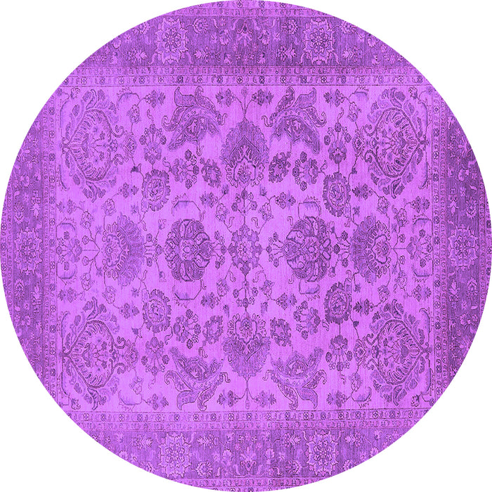 Round Oriental Purple Industrial Rug, urb790pur