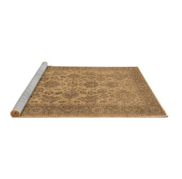 Sideview of Machine Washable Oriental Brown Industrial Rug, wshurb790brn