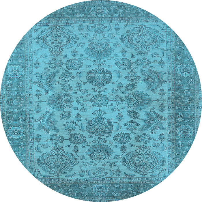 Round Oriental Light Blue Industrial Rug, urb790lblu