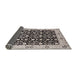 Sideview of Mid-Century Modern Charcoal Gray Oriental Rug, urb791