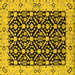 Square Machine Washable Oriental Yellow Traditional Rug, wshurb791yw