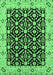 Machine Washable Oriental Emerald Green Traditional Area Rugs, wshurb791emgrn