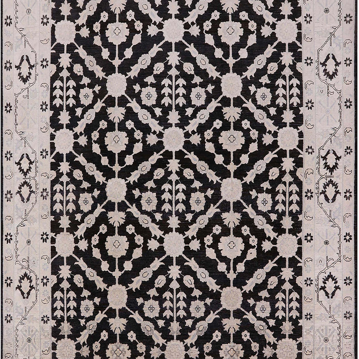 Mid-Century Modern Charcoal Gray Oriental Rug, urb791