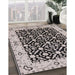 Machine Washable Industrial Modern Western Charcoal Gray Rug in a Family Room, wshurb791