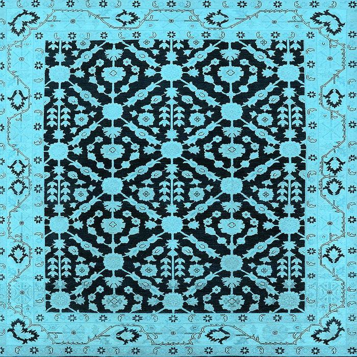 Square Oriental Light Blue Traditional Rug, urb791lblu