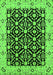 Machine Washable Oriental Green Traditional Area Rugs, wshurb791grn