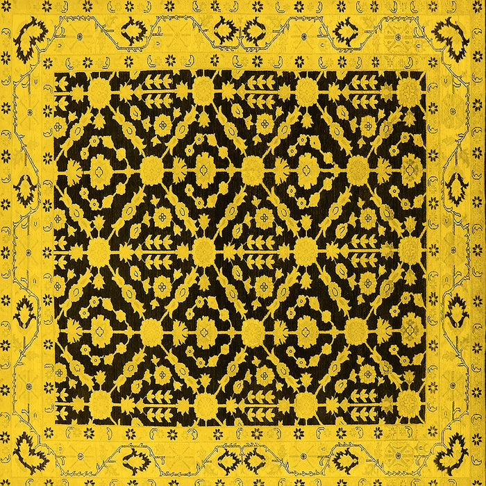 Square Oriental Yellow Traditional Rug, urb791yw