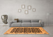 Machine Washable Oriental Orange Traditional Area Rugs in a Living Room, wshurb791org