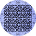 Round Oriental Blue Traditional Rug, urb791blu