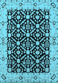 Oriental Light Blue Traditional Rug, urb791lblu