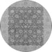 Round Oriental Gray Traditional Rug, urb792gry