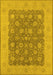 Machine Washable Oriental Yellow Traditional Rug, wshurb792yw