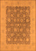 Machine Washable Oriental Orange Traditional Area Rugs, wshurb792org