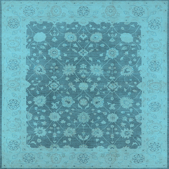 Square Oriental Light Blue Traditional Rug, urb792lblu