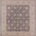 Square Mid-Century Modern Rose Purple Oriental Rug, urb792