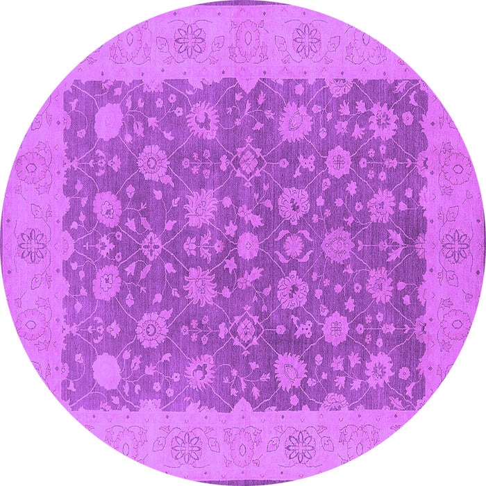 Round Machine Washable Oriental Purple Traditional Area Rugs, wshurb792pur