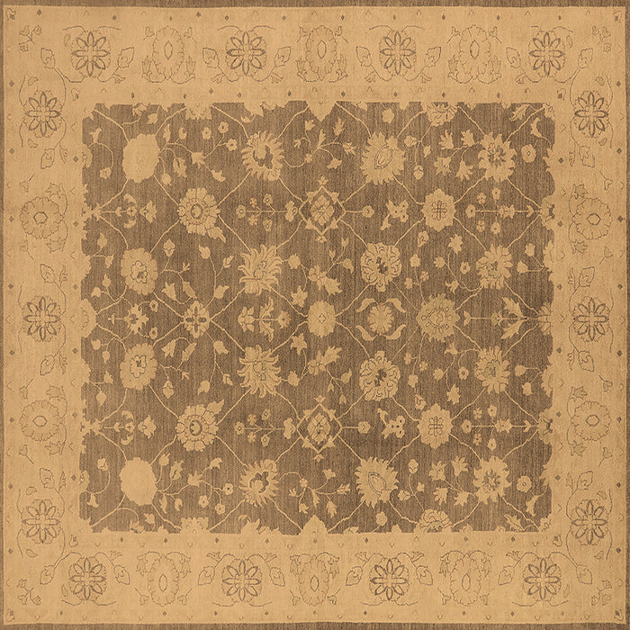 Square Oriental Brown Traditional Rug, urb792brn