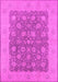 Machine Washable Oriental Pink Traditional Rug, wshurb792pnk