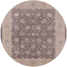 Round Machine Washable Industrial Modern Rose Dust Purple Rug, wshurb792