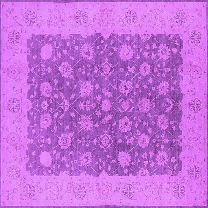 Square Machine Washable Oriental Purple Traditional Area Rugs, wshurb792pur