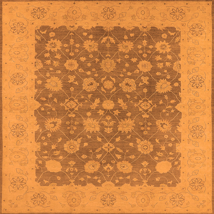 Square Oriental Orange Traditional Rug, urb792org