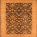 Square Oriental Orange Traditional Rug, urb793org