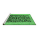 Sideview of Machine Washable Oriental Emerald Green Traditional Area Rugs, wshurb793emgrn