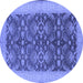 Round Oriental Blue Traditional Rug, urb793blu