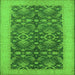 Square Oriental Green Traditional Rug, urb793grn