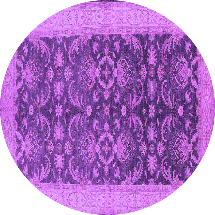 Round Oriental Purple Traditional Rug, urb793pur