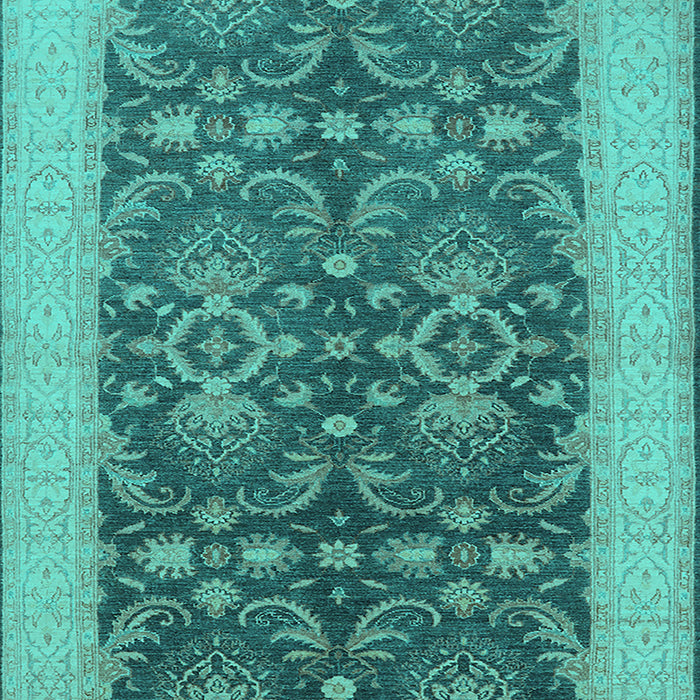 Machine Washable Oriental Turquoise Traditional Area Rugs, wshurb793turq