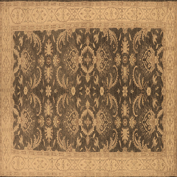Square Oriental Brown Traditional Rug, urb793brn