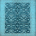 Square Oriental Light Blue Traditional Rug, urb793lblu