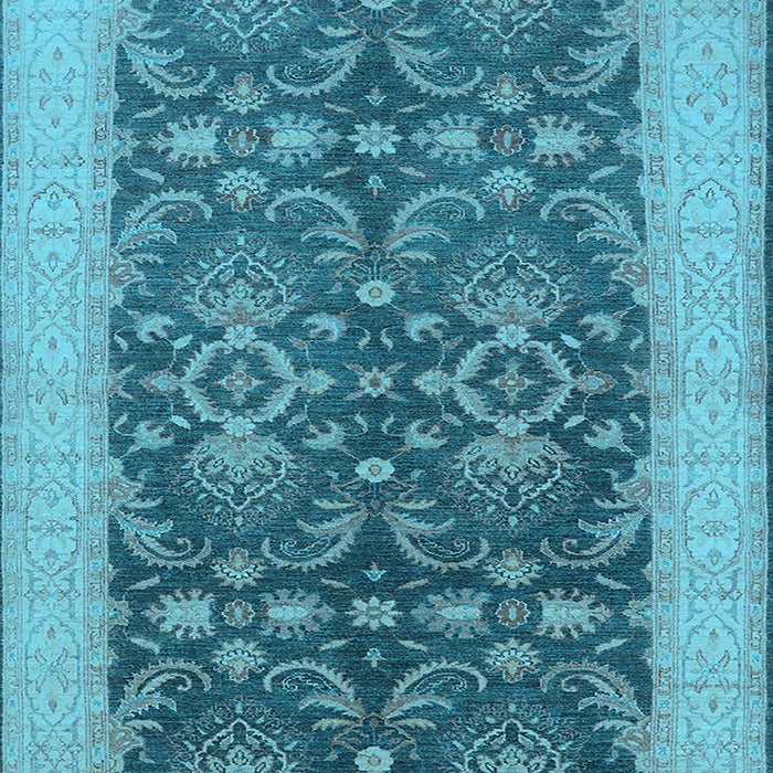 Machine Washable Oriental Light Blue Traditional Rug, wshurb793lblu