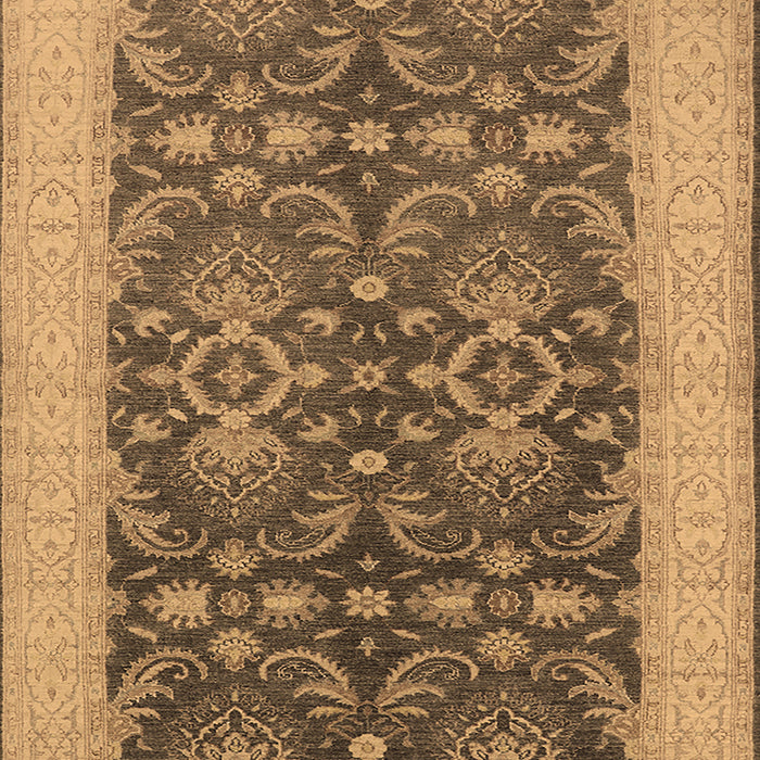 Machine Washable Oriental Brown Traditional Rug, wshurb793brn