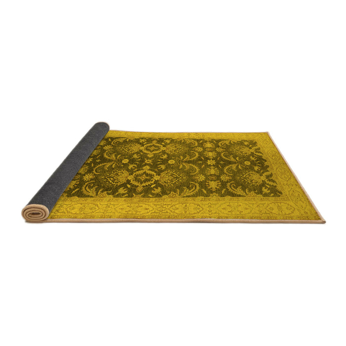 Sideview of Oriental Yellow Traditional Rug, urb793yw