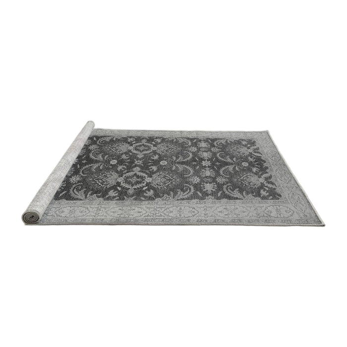 Sideview of Machine Washable Oriental Gray Traditional Rug, wshurb793gry