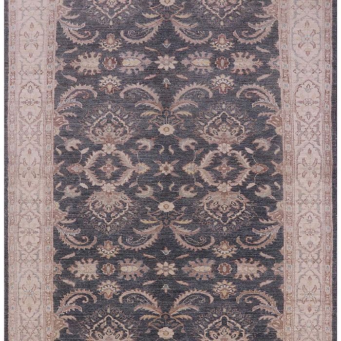 Mid-Century Modern Khaki Rose Pink Oriental Rug, urb793