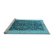 Sideview of Machine Washable Oriental Light Blue Traditional Rug, wshurb793lblu