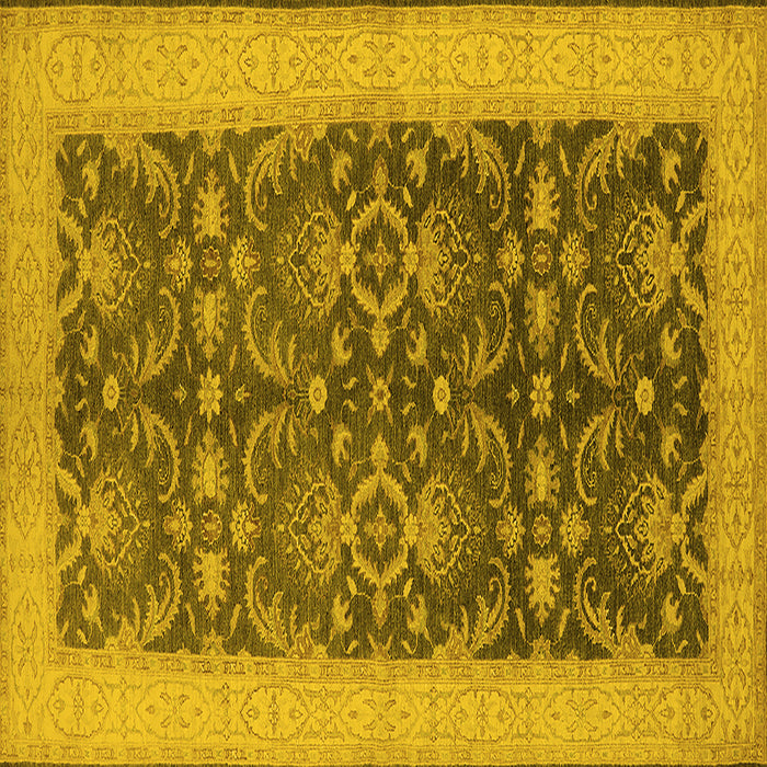 Square Oriental Yellow Traditional Rug, urb793yw