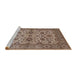 Sideview of Machine Washable Industrial Modern Chestnut Brown Rug, wshurb794