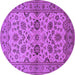 Round Oriental Purple Traditional Rug, urb794pur