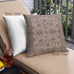 Front View of Mid-Century Modern Urban Square Chestnut Brown Throw Pillow, 18 inch by 18 inch, pwurb794