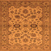 Square Machine Washable Oriental Orange Traditional Area Rugs, wshurb794org