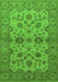 Machine Washable Oriental Green Traditional Area Rugs, wshurb794grn